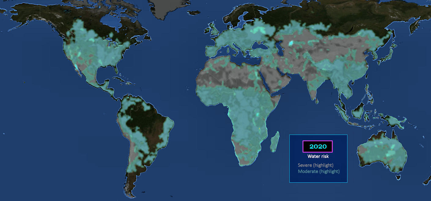 Global water risk, 2020 map